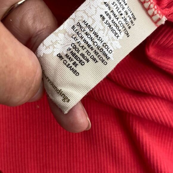 Soft Surroundings Double V Timely Tee Tunic Top Pima Cotton Ribbed Pullover Smal - Picture 11 of 11